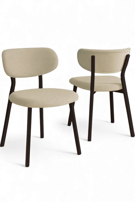 Hanah Home Toldy Juego de 6 Sillas Crema y Marrón
